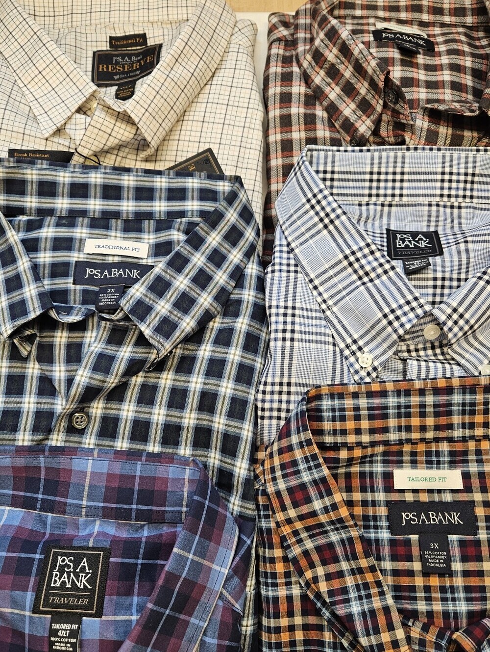 JoS. A. Bank Lot Of 21 Shirts Men's 4XL 3XL TALL Traveler Reserve NWT Resellers